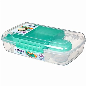 קופסת אוכל מחולקת בנטו 1.76 ל' מנטה מבית Sistema קופסת אוכל מחולקת בנטו 1.76 ל' מנטה מבית Sistema