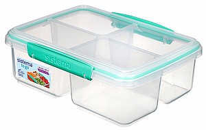 קופסת אוכל מחולקת ל-4 תאים , 1.74 ל' SISTEMA קופסת אוכל מחולקת ל-4 תאים , 1.74 ל' SISTEMA